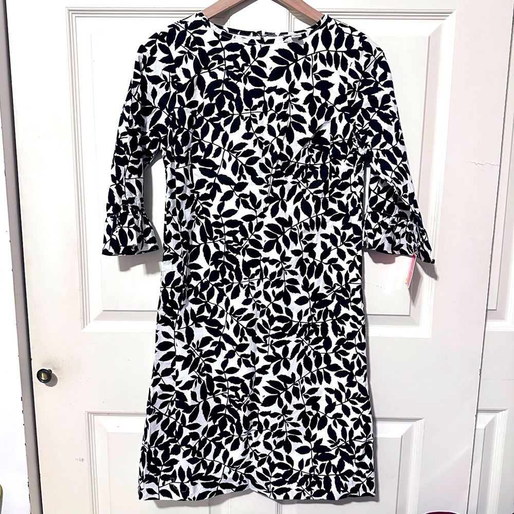 Vintage | Dress | Isaac Mizrahi for Target Black|White Ivy Print Dress - Picture 2 of 11